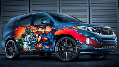 кроссовер Kia Sorento, посвященный героям комиксов «Лига справедливости» кроссовер Kia Sorento, посвященный героям комиксов «Лига справедливости»